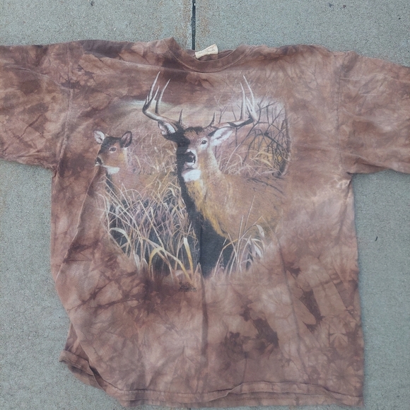 The Mountain Tee Nature DEER 2XL Men Shirt Tie DYE VINTAGE 1998 - Picture 1 of 4